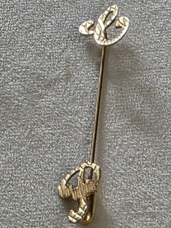 Jewelry - Monogram C P INITIALS Pin Stick Gold Tone Brooch